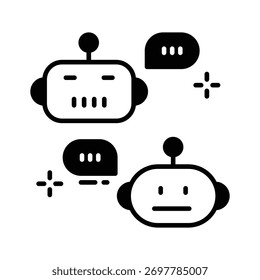 AI chatbot icon representing intelligent communication and automation.