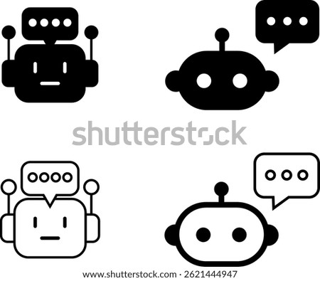 Ai chatbot icon. Chatbot and ai robot icon. Ideal for representing virtual assistants, customer service bots, and artificial intelligence interfaces