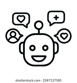 Ai chatbot icon used in communication and customer service