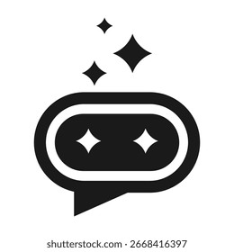 AI Chatbot Icon Vektor mit Sparkle Magic Communication Symbol für moderne Technologie Service
