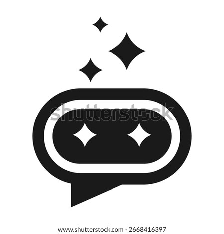 AI Chatbot Icon Vector with Sparkle Magic Communication Symbol for Modern Technology Service
