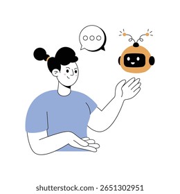 Ai Chatbot Ilustraciones modernas. Archivo de Eps 10 sobre fondo transparente