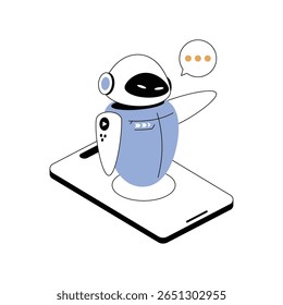 Ai Chatbot Ilustraciones modernas. Archivo de Eps 10 sobre fondo transparente