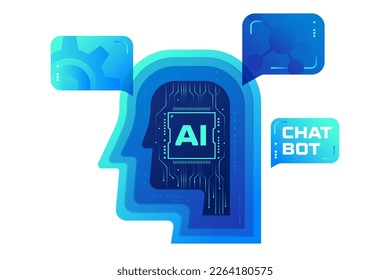 AI Chatbot technology Concept Illustration