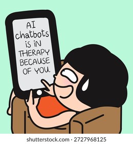 Ai Chatbots Need Mental Therapy Concept Cartoon Character