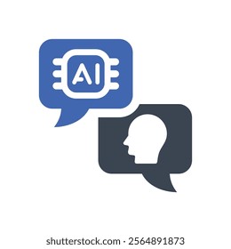 Ai chatting icon, Vector graphics