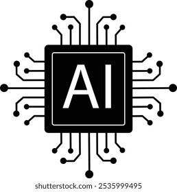 Ai design de arte vetorial barato. Ícone mais barato. Inteligência digital da placa de circuito da tecnologia do chip AI