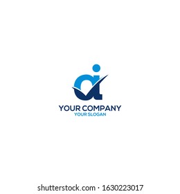 AI Checklist Logo Design Vector