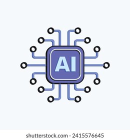 An AI chip artificial intelligence technology vector