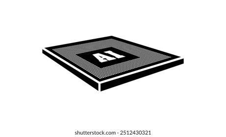 AI chip , black isolated silhouette