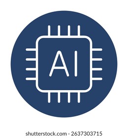 AI Chip Circuits of Tomorrow icon illustration element