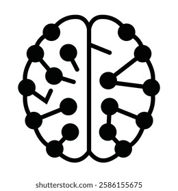 AI Chip and Digital Brain Icons – Innovation and Technology Concept, Futuristic AI Brain  Processor Icons – Tech-Inspired Vector, Artificial Intelligence Circuit Icon, Machine Learning