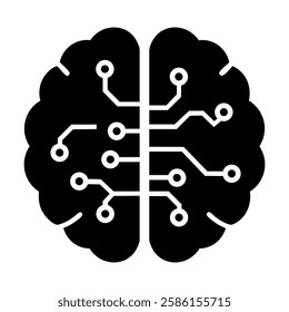 AI Chip and Digital Brain Icons – Innovation and Technology Concept, Futuristic AI Brain  Processor Icons – Tech-Inspired Vector, Artificial Intelligence Circuit Icon, Machine Learning