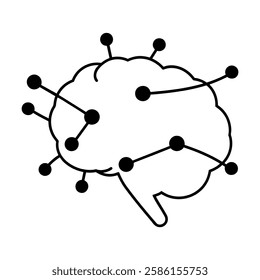 AI Chip and Digital Brain Icons – Innovation and Technology Concept, Futuristic AI Brain  Processor Icons – Tech-Inspired Vector, Artificial Intelligence Circuit Icon, Machine Learning