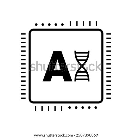 AI chip with DNA symbol, artificial intelligence processor  with DNA icon biotechnology concept