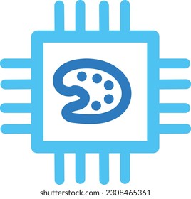 AI Chip Dual Tone Icon. Artificial Intelligence Icon