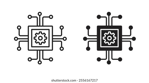 AI chip Filled flat icons set for apps and web ui designs.