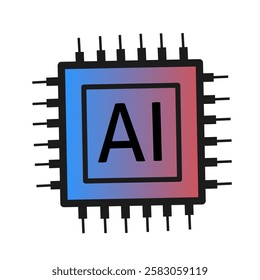 AI chip with futuristic design.