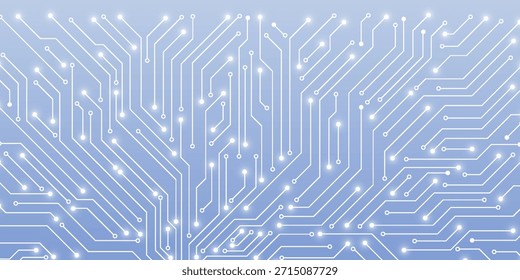 AI chip glows bright white and pink neon light. Tech background. Circuit board layout. Artificial Intelligence innovation concept. Computer chip or semiconductor on futuristic vector illustration.

