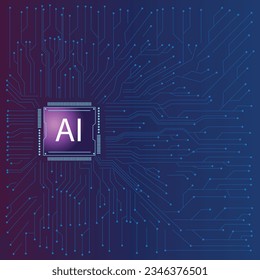 Ai chip hand holding vector design, Illustration. 