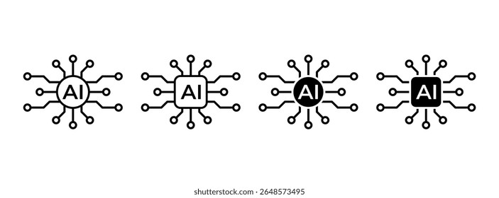 AI chip icon. Artificial intelligence processor symbol