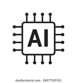 Ícone do chip AI - Símbolo do processador de inteligência artificial