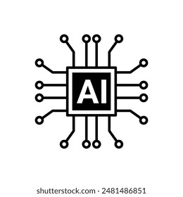 ai chip icon cpu vector logo design concept idea