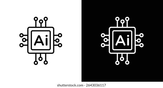 AI chip icon Flat style logo vector. perfect for UI designs