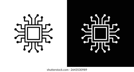Icono de chip AI. Icono de Vector Diseño gráfico. Iconos de Ui Ux