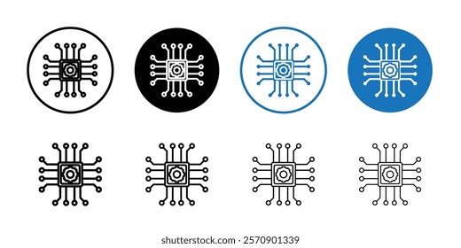 AI chip icon linear logo isolated