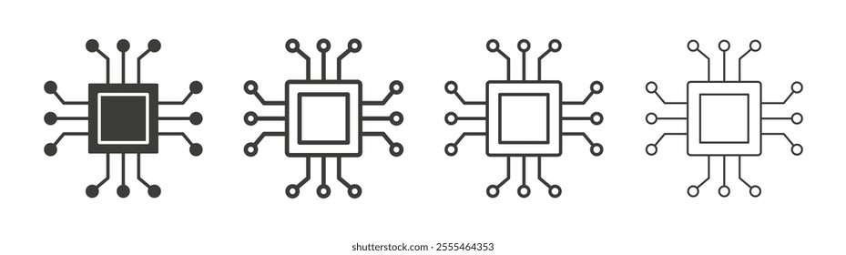 AI chip icon pack. vector illustration