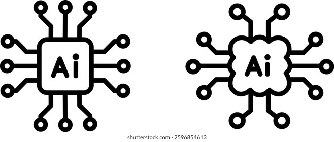 "AI Chip Icon Representing Artificial Intelligence, Machine Learning, and Advanced Technology"