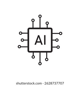 Conjunto de iconos de chip de aire. Símbolo de icono de Vector de chip de procesador AI de inteligencia artificial. VECTOR de ilustración de icono de sistema AI. Vector de stock. ilustración. eps 10.