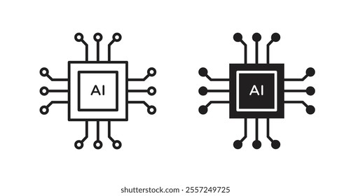 AI chip Icon set. vector illustration set
