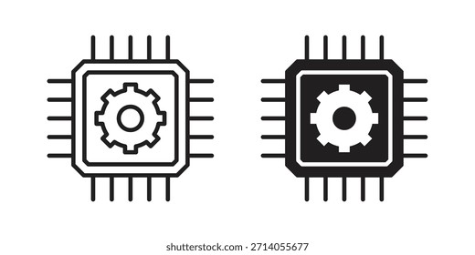 AI chip icon silhouette vector designs. Editable Strokes