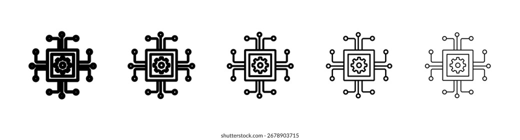 AI chip icon Vector Art Illustration