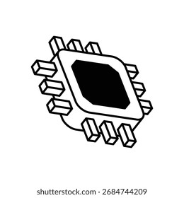AI Chip Icon vector stock illustration