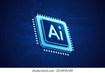 Ai chip, innovation tech, ai art technology. Vector illustration