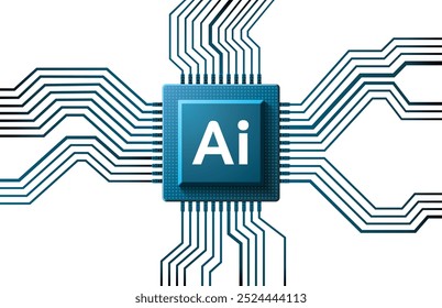 Chip de aire, tecnología de innovación, tecnología de arte de aire. Ilustración vectorial