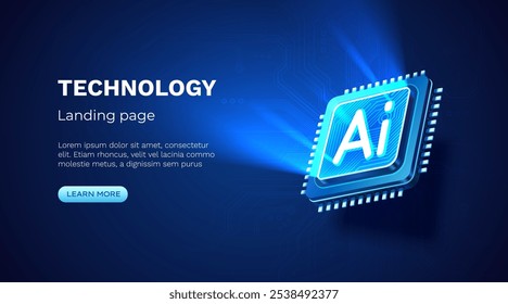 Ai chip, tecnologia de inovação, ai art tecnologia. Ilustração vetorial