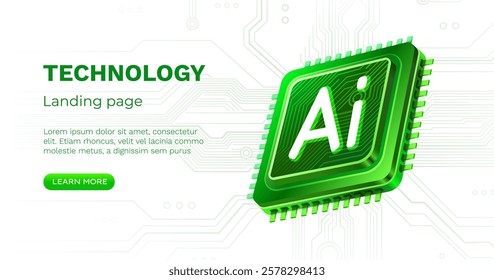 Ai chip, innovation tech, ai art technology. Vector illustration