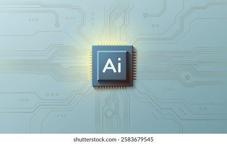 Ai chip, innovation tech, ai art technology. Vector illustration