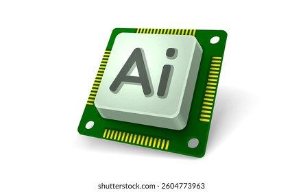 Ai chip, innovation tech, ai art technology. Vector illustration