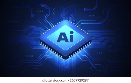 Ai chip, innovation tech, ai art technology. Vector illustration