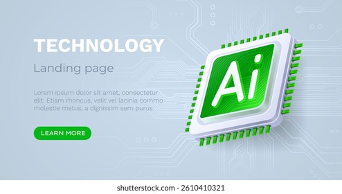 Ai chip, innovation tech, ai art technology. Vector illustration