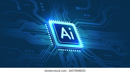 Ai chip, innovation tech, ai art technology. Vector illustration