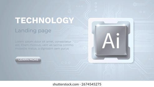 Ai chip, innovation tech, ai art technology. Vector illustration
