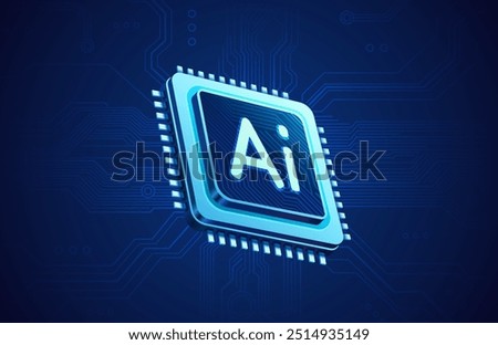 Ai chip, innovation tech, ai art technology. Vector illustration