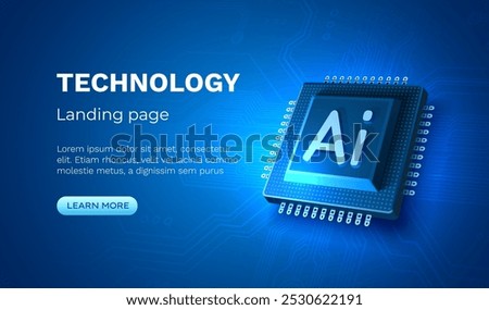 Ai chip, innovation tech, ai art technology. Vector illustration