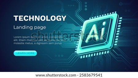Ai chip, innovation tech, ai art technology. Vector illustration